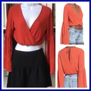 Sexy burnt orange crop top by Sun & Shadow